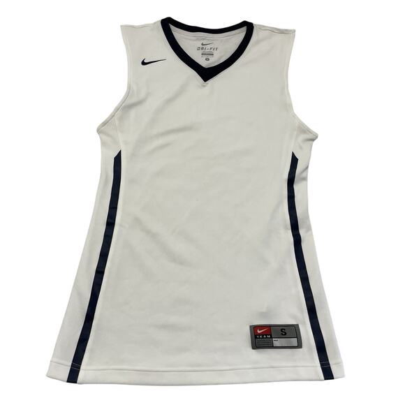 Nike Woman’s Team Small White And Black Sleeveless Tank Top Active Wear*flaw - Picture 1 of 7